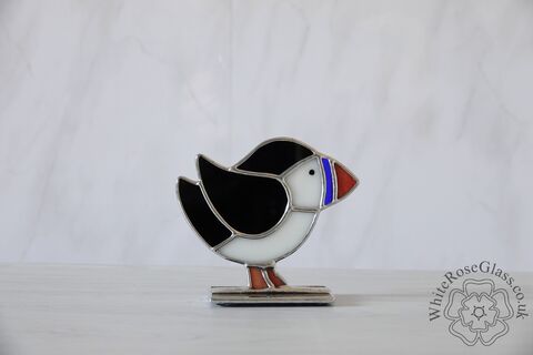 Freestanding,Puffin,Simple,Wing,Suncatcher, Gift, Home Decoration, Wildlife, British Birds, Puffin