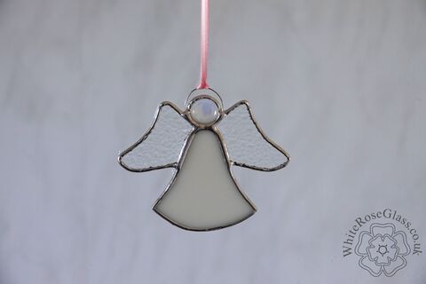 Angel,White,&,Clear,Textured,Suncatcher, Gift, Home Decoration, Angel