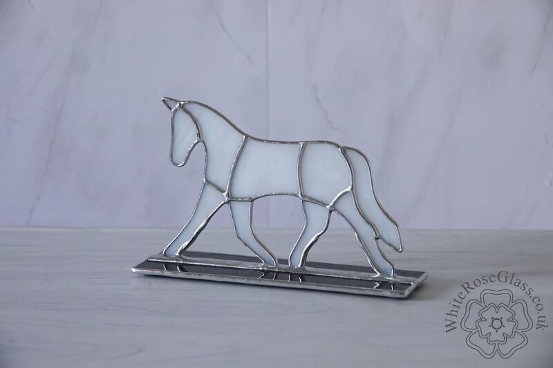 Freestanding Trotting Horse - White/Clear - product image  