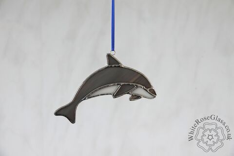Dolphin,Small,Hanging,-,Grey,Suncatcher, Gift, Home Decoration, Dolphin