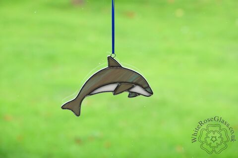 Dolphin,Small,Hanging,-,Grey,Suncatcher, Gift, Home Decoration, Dolphin