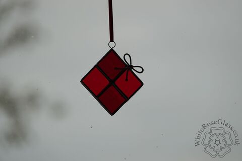 Christmas,Present,Suncatcher,-,Red, Gift, Home Decoration, Christmas Present
