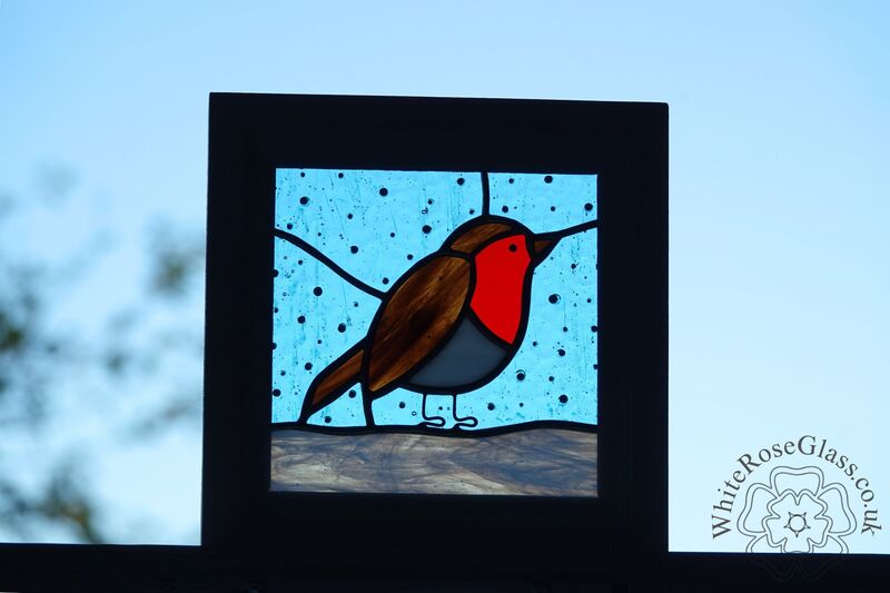 Robin Snow Scene Large Wood Framed - product image  