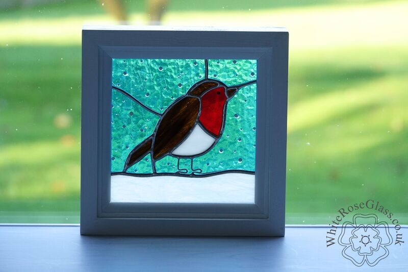 Robin Snow Scene Large Wood Framed - product image  
