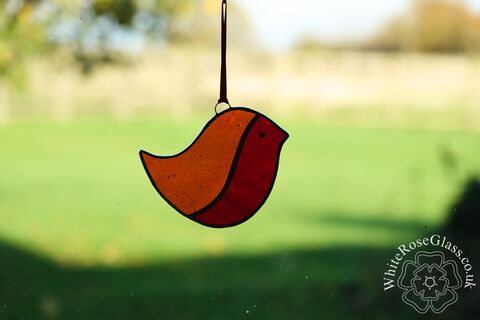 Robin,Simple,Round,Hanger,-,2,Piece,Suncatcher, Gift, Home Decoration, Robin, British Birds