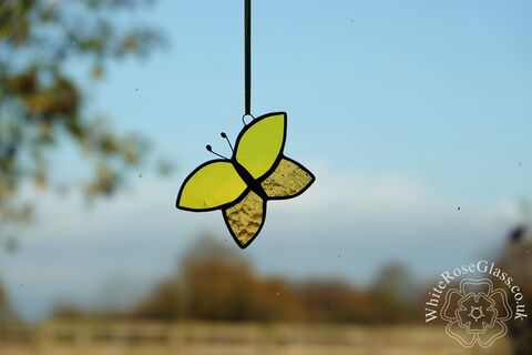 Butterfly,-,Simple,Yellow,Hanger,Suncatcher, Gift, Home Decoration, Butterfly