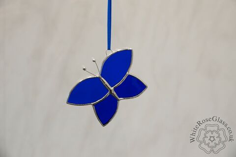 Butterfly,-,Simple,Dark,Blue,Hanger,Suncatcher, Gift, Home Decoration, Butterfly