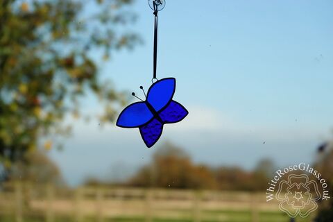 Butterfly,-,Simple,Dark,Blue,Hanger,Suncatcher, Gift, Home Decoration, Butterfly