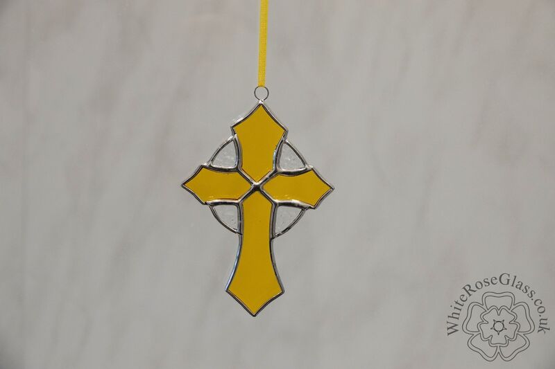 Cross Yellow Hanging Suncatcher - product image  
