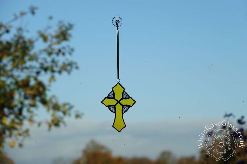 Cross Yellow Hanging Suncatcher - product image  