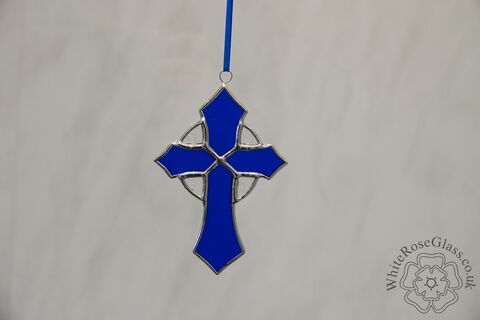 Cross,Blue,Hanging,Suncatcher, Gift, Home Decoration, Cross