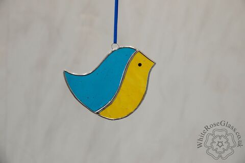 Blue,Tit,Simple,Round,Hanger,-,2,Piece,Suncatcher, Gift, Home Decoration, Blue Tit, British Birds