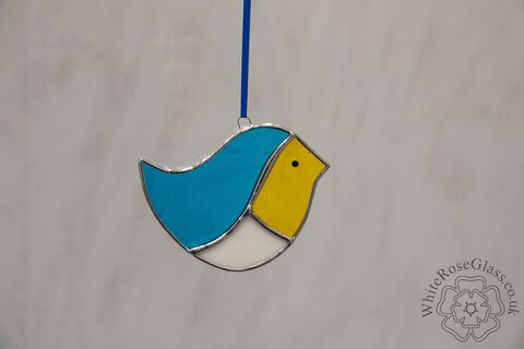 Blue,Tit,Simple,Round,Hanger,-,3,Piece,Suncatcher, Gift, Home Decoration, Blue Tit, British Birds