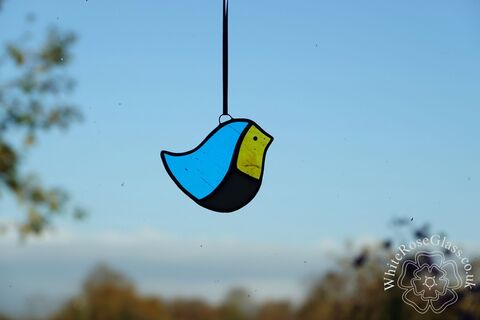 Blue,Tit,Simple,Round,Hanger,-,3,Piece,Suncatcher, Gift, Home Decoration, Blue Tit, British Birds