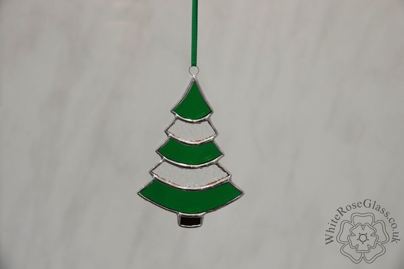 Christmas Tree Curved Green+Clear Suncatcher - product image  