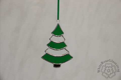 Christmas,Tree,Curved,Green+Clear,Suncatcher, Gift, Home Decoration, Christmas Tree 