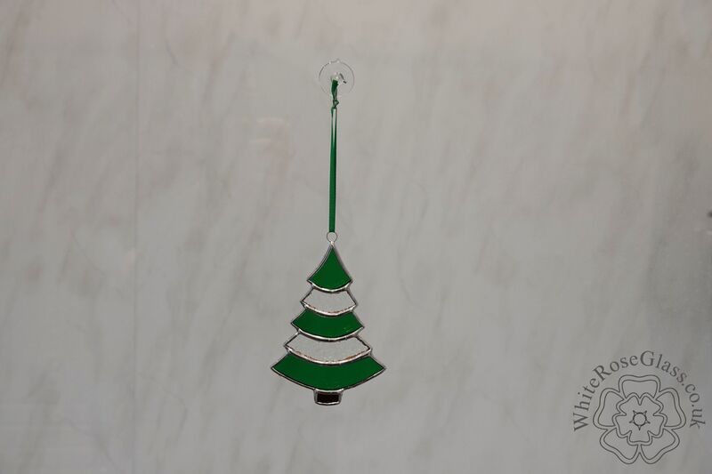 Christmas Tree Curved Green+Clear Suncatcher - product image  