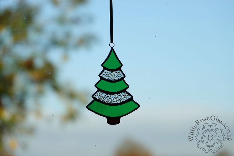 Christmas Tree Curved Green+Clear Suncatcher - product image  