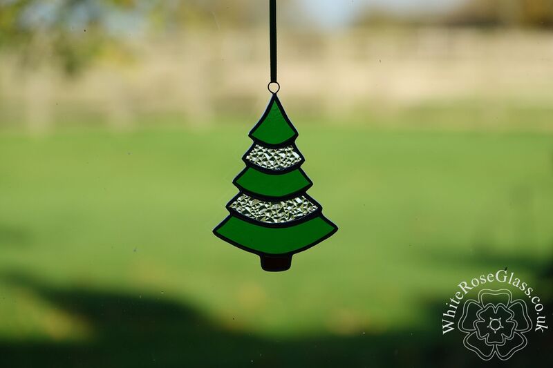 Christmas Tree Curved Green+Clear Suncatcher - product image  