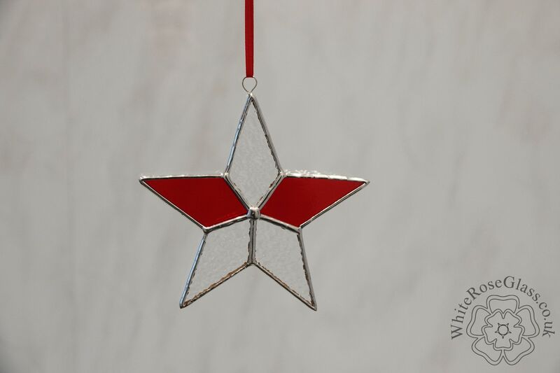 Star Red+Clear Suncatcher - 5-Point - product image  