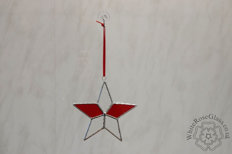 Star Red+Clear Suncatcher - 5-Point - product image  