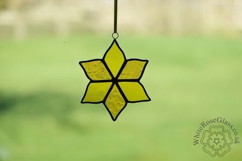 Flower,Yellow,6-Petals,Suncatcher, Gift, Home Decoration, Flower