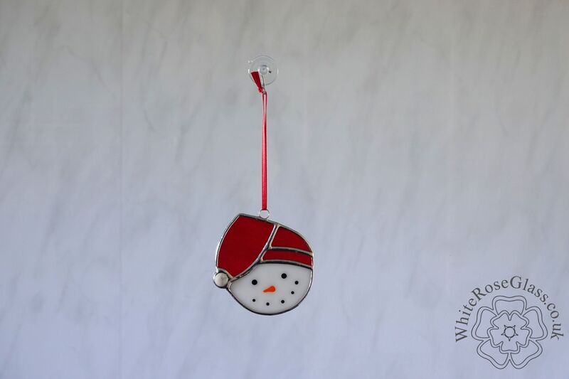 Christmas Snowman Head Red Suncatcher - product image  
