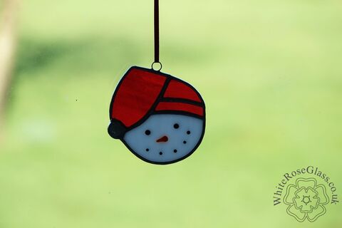 Christmas,Snowman,Head,Red,Suncatcher, Gift, Home Decoration, Christmas, Snowman 
