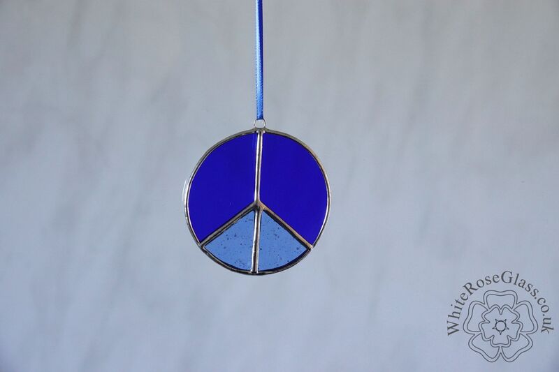 Dark Blue Peace Symbol Suncatcher - product image  
