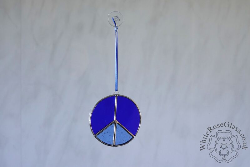 Dark Blue Peace Symbol Suncatcher - product image  