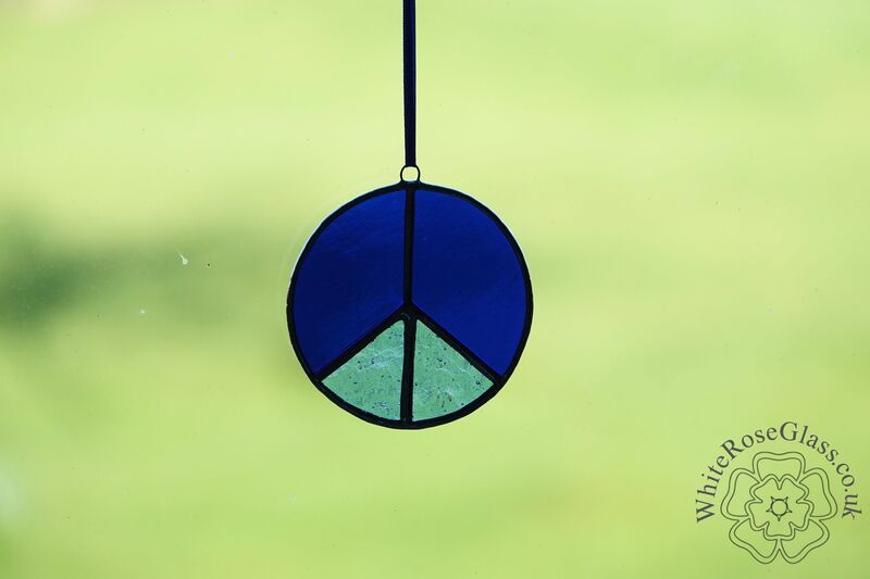 Dark Blue Peace Symbol Suncatcher - product image  