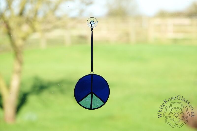 Dark Blue Peace Symbol Suncatcher - product image  