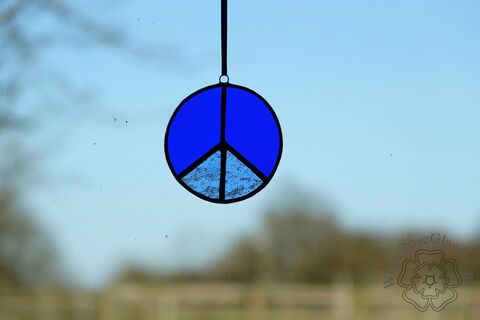 Dark,Blue,Peace,Symbol,Suncatcher, Gift, Home Decoration, Peace Sign