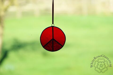 Red,Peace,Symbol,Suncatcher, Gift, Home Decoration, Peace Sign