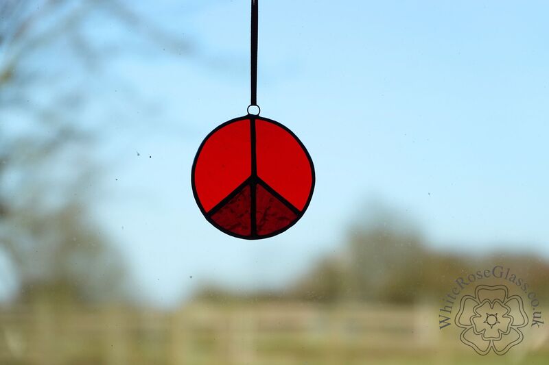 Red Peace Symbol Suncatcher - product image  