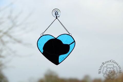 Heart,-,I,Love,Dogs,Black,Labrador,Suncatcher, Gift, Home Decoration, Dogs, Heart