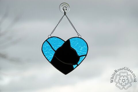 Heart,-,I,Love,Cats,Black/Blue,Suncatcher, Gift, Home Decoration, Cats, Heart