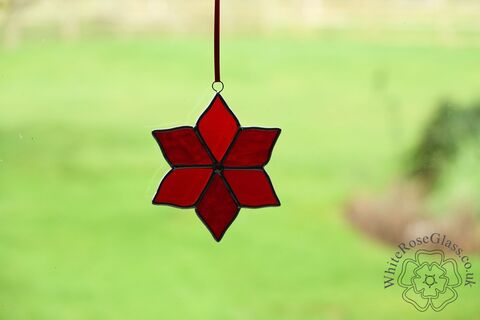 Flower,Red,6-Petals,Suncatcher, Gift, Home Decoration, Flower