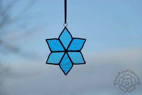 Flower,Light,Blue,6-Petals,Suncatcher, Gift, Home Decoration, Flower