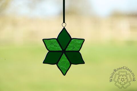 Flower,Green,6-Petals,Suncatcher, Gift, Home Decoration, Flower