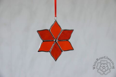 Flower,Orange,6-Petals,Suncatcher, Gift, Home Decoration, Flower