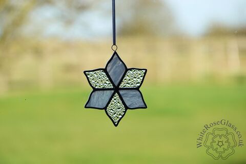 Flower,White/Clear,6-Petals,Suncatcher, Gift, Home Decoration, Flower