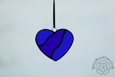 Heart,-,3-Piece,Dark,Blues,Suncatcher, Gift, Home Decoration, Heart