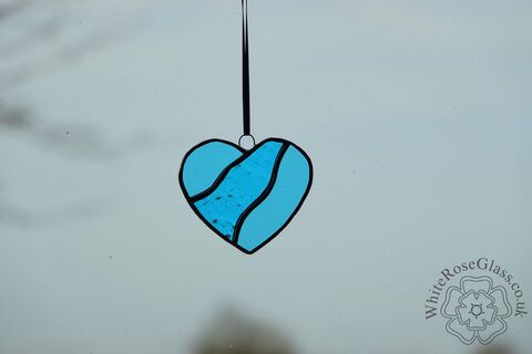 Heart,-,3-Piece,Light,Blues,Suncatcher, Gift, Home Decoration, Heart