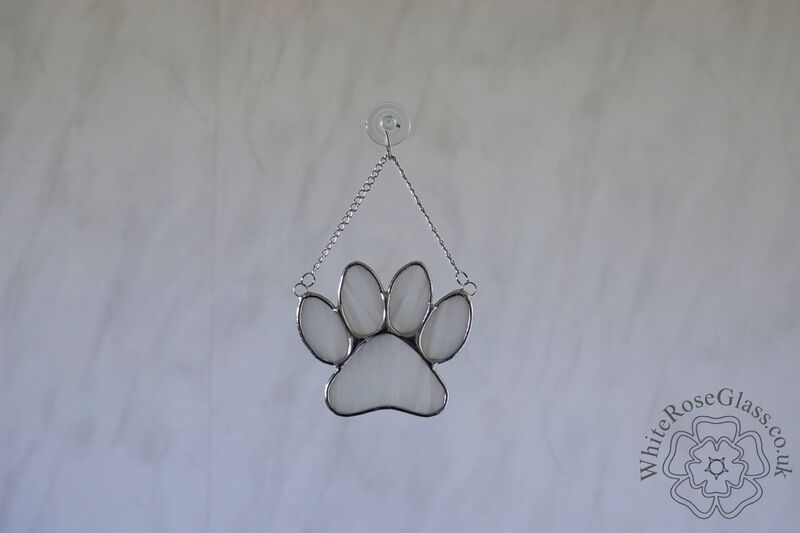 Pawprint - Clear+White Suncatcher - product image  