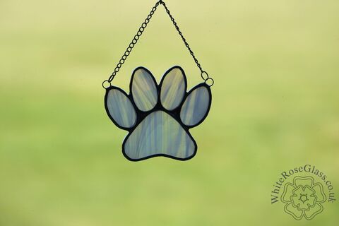 Pawprint,-,Clear+White,Suncatcher, Gift, Home Decoration, Pawprint