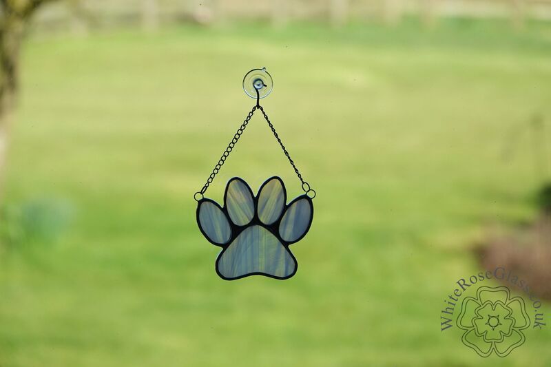 Pawprint - Clear+White Suncatcher - product image  