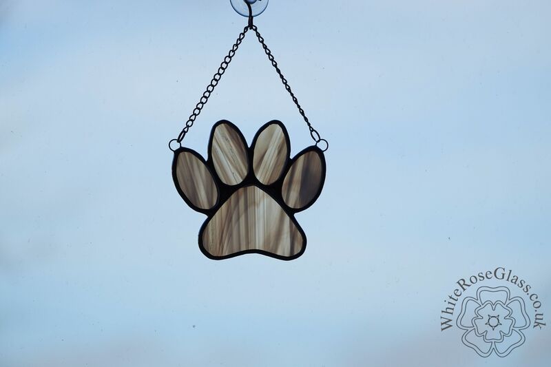 Pawprint - Clear+White Suncatcher - product image  