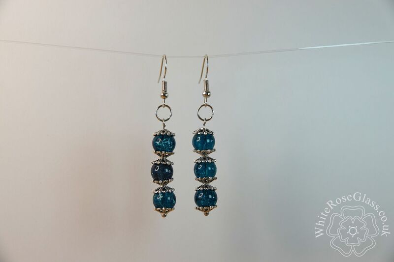 Earrings - Dark Turquoise + Flower Toppers - product image  