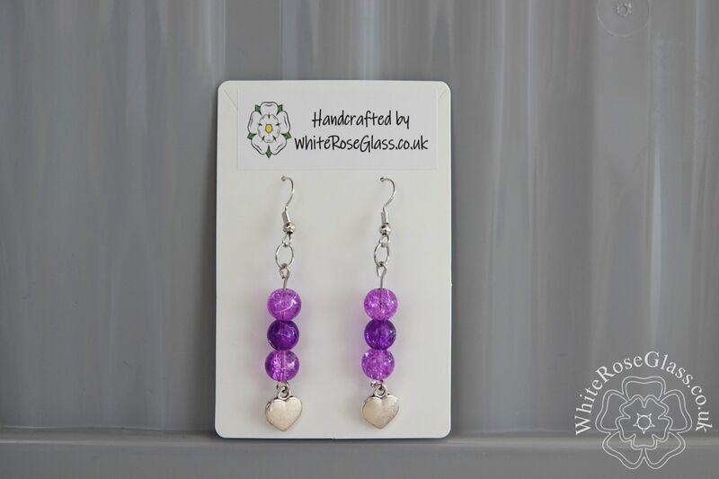 Earrings - Pinks + Heart Charm - product image  